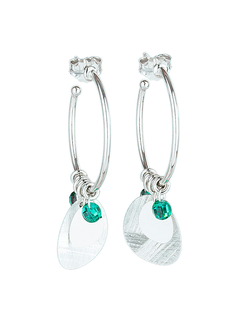 Pendientes aro oval green plata 925 outlet