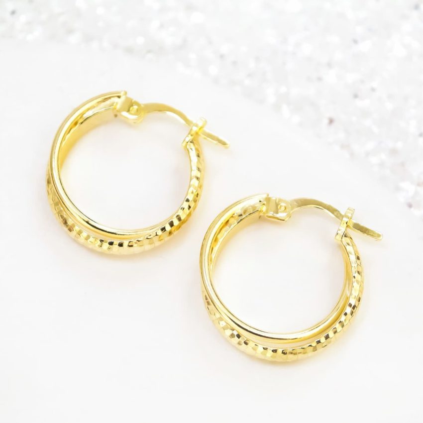 Pendientes Small Double Circle Gold